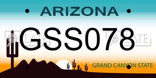 GSS078 Arizona License Plate