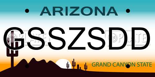 GSSZSDD Arizona License Plate