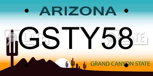 GSTY58 Arizona License Plate