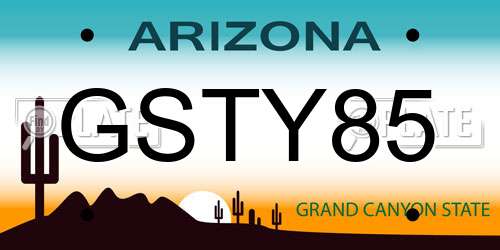GSTY85 Arizona License Plate