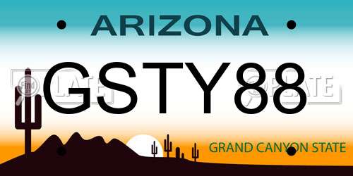 GSTY88 Arizona License Plate