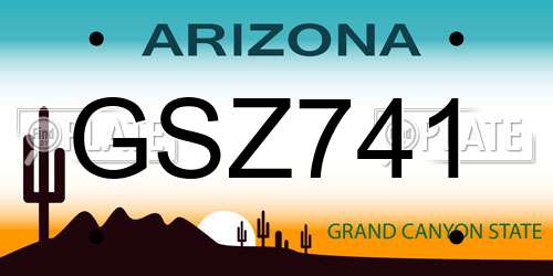 GSZ741 Arizona License Plate