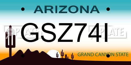 GSZ74I Arizona License Plate