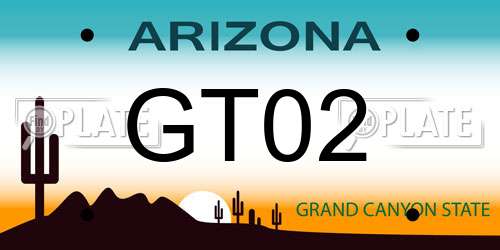 GT02 Arizona License Plate