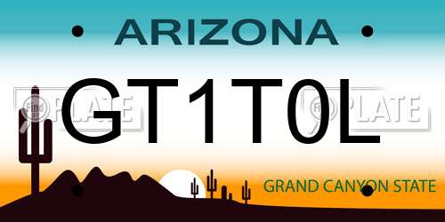 GT1T0L Arizona License Plate