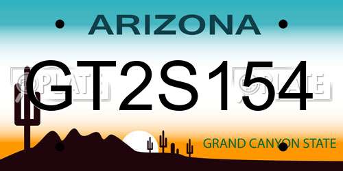 GT2S154 Arizona License Plate