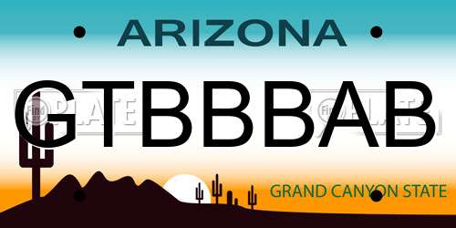GTBBBAB Arizona License Plate