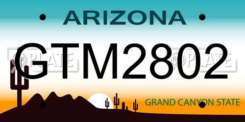 GTM2802 Arizona License Plate
