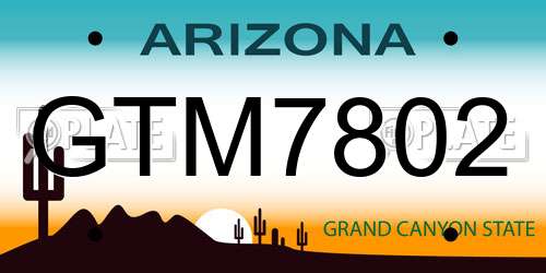 GTM7802 Arizona License Plate