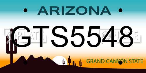 GTS5548 Arizona License Plate
