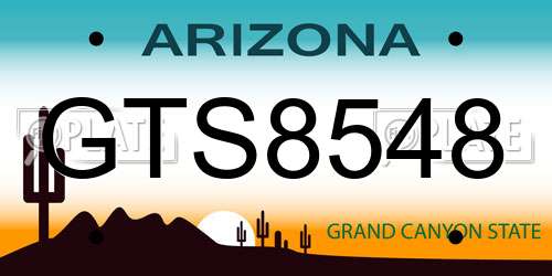GTS8548 Arizona License Plate