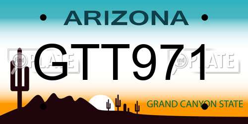 GTT971 Arizona License Plate