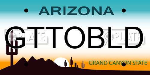 GTTOBLD Arizona License Plate