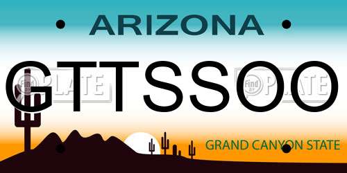GTTSSOO Arizona License Plate