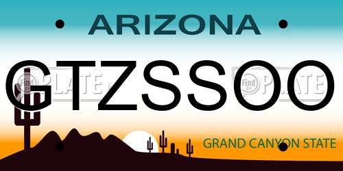 GTZSSOO Arizona License Plate