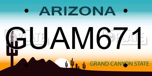 GUAM671 Arizona License Plate