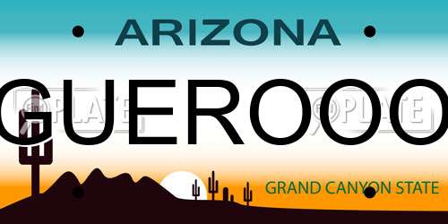 GUEROOO Arizona License Plate