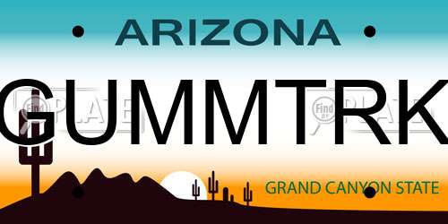 GUMMTRK Arizona License Plate