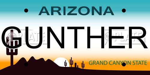 GUNTHER Arizona License Plate