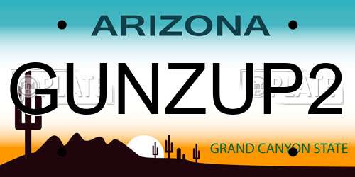 GUNZUP2 Arizona License Plate