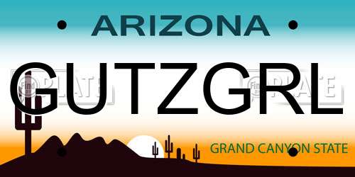 GUTZGRL Arizona License Plate