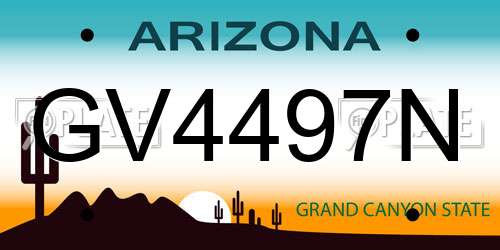GV4497N Arizona License Plate