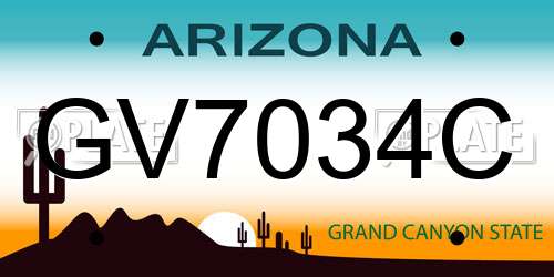 GV7034C Arizona License Plate
