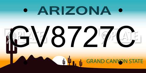GV8727C Arizona License Plate
