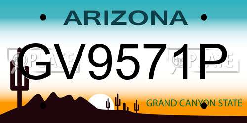 GV9571P Arizona License Plate