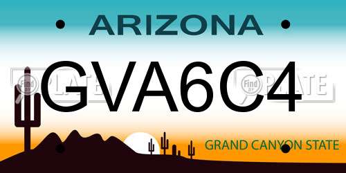 GVA6C4 Arizona License Plate