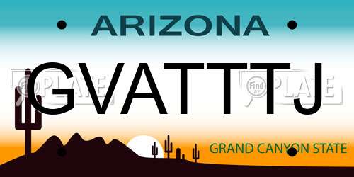 GVATTTJ Arizona License Plate