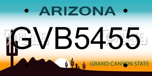 GVB5455 Arizona License Plate