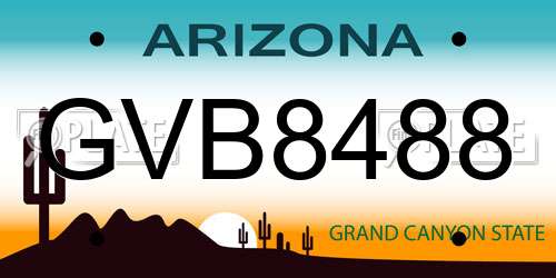 GVB8488 Arizona License Plate