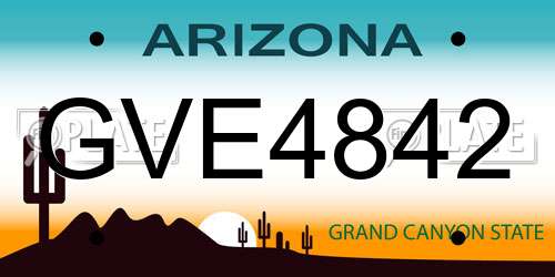 GVE4842 Arizona License Plate