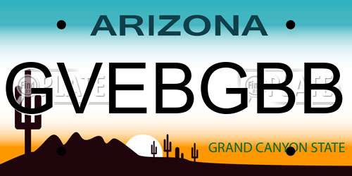 GVEBGBB Arizona License Plate