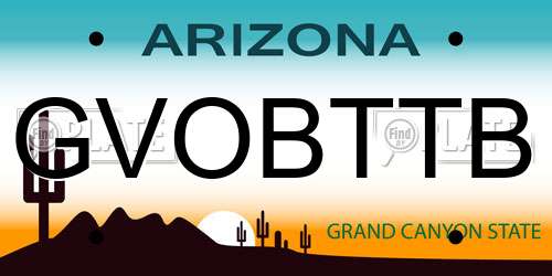 GVOBTTB Arizona License Plate