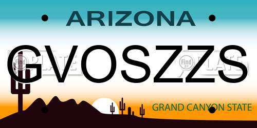 GVOSZZS Arizona License Plate
