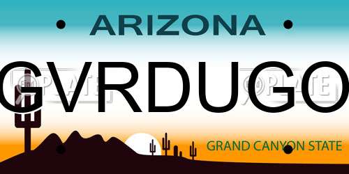 GVRDUGO Arizona License Plate