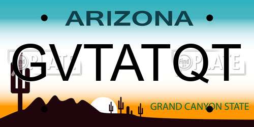 GVTATQT Arizona License Plate