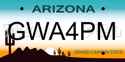 GWA4PM Arizona License Plate