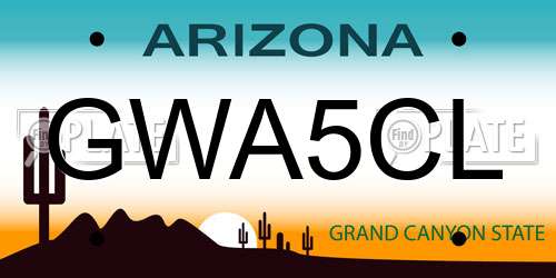 GWA5CL Arizona License Plate