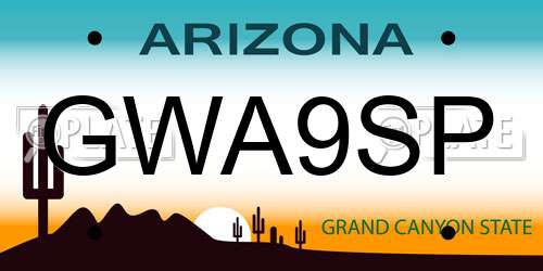 GWA9SP Arizona License Plate