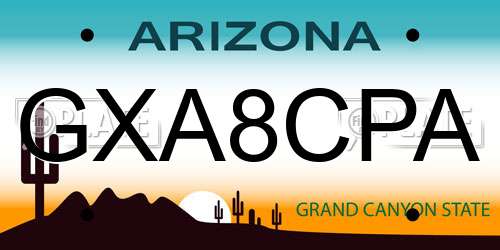 GXA8CPA Arizona License Plate