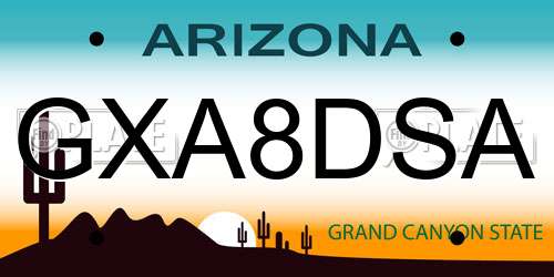 GXA8DSA Arizona License Plate