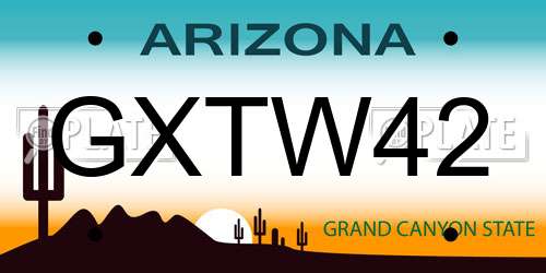 GXTW42 Arizona License Plate
