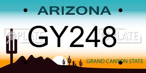 GY248 Arizona License Plate