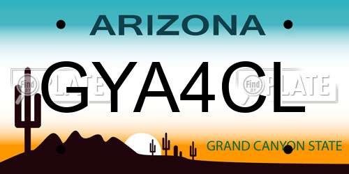 GYA4CL Arizona License Plate