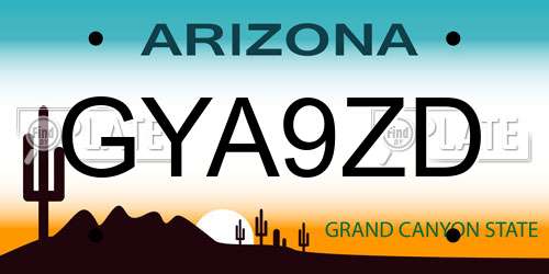 GYA9ZD Arizona License Plate