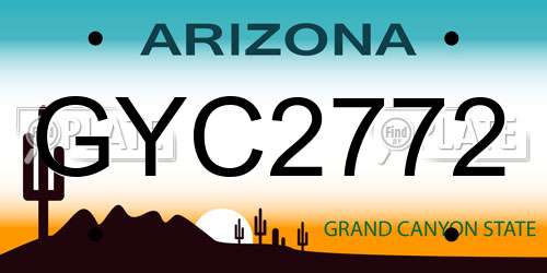 GYC2772 Arizona License Plate