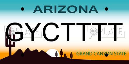 GYCTTTT Arizona License Plate